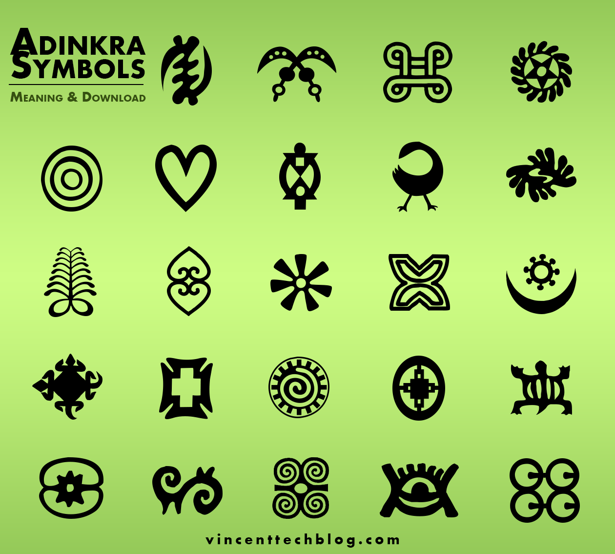 Download Free Famous Ghanaian Adinkra Symbols (Brushes & Shapes)