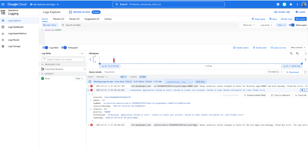 cloud run issue environment variable